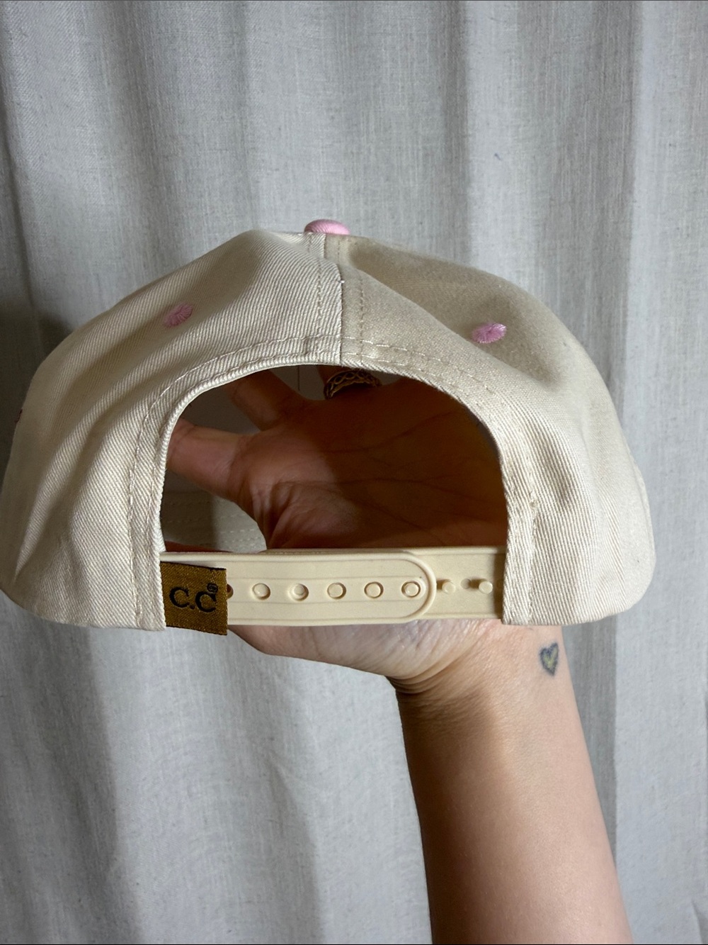 C.C Two-Tone Cream and Pink 'Go Ask Your Dad' Cap - Picture 3 of 3